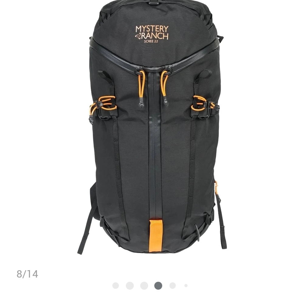 MYSTERY RANCH Black Backpack with Orange Accents